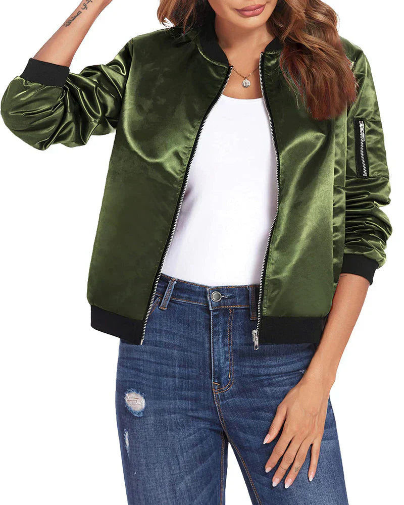 ModeGeist | Klassische und Elegante Bomberjacke mit Taschen, Perfekt für Alle Anlässe