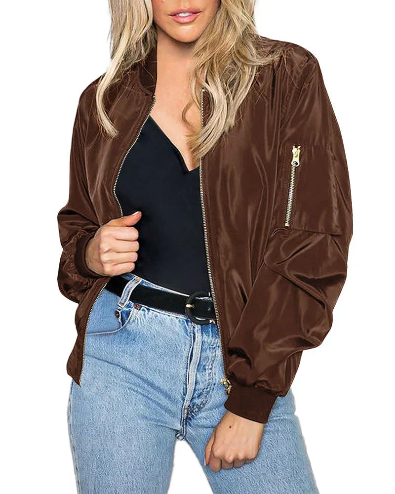 ModeGeist | Klassische und Elegante Bomberjacke mit Taschen, Perfekt für Alle Anlässe
