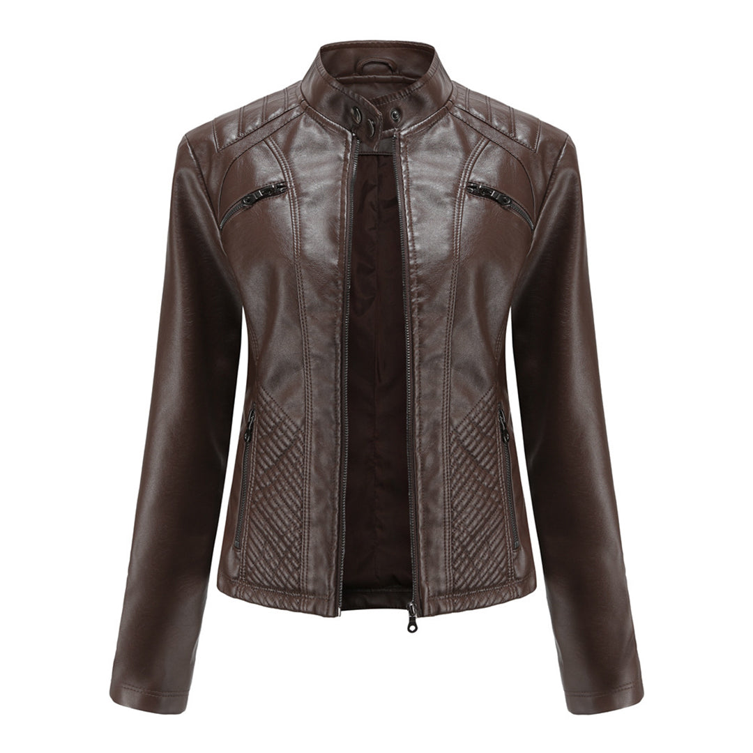 ModeGeist | Klassische Lederjacke Mit Reißverschlussdesign