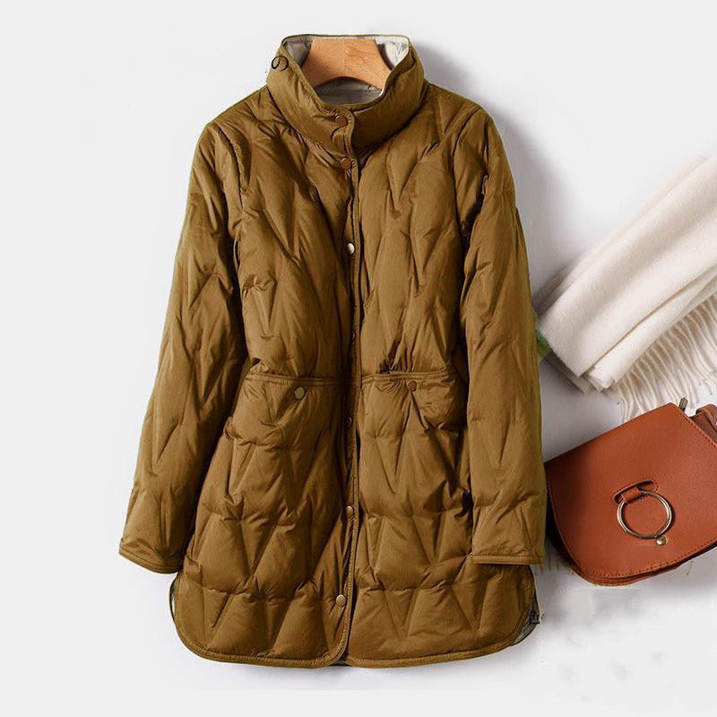 ModeGeist | Mock-Snap-Button Gesteppte Pufferjacke