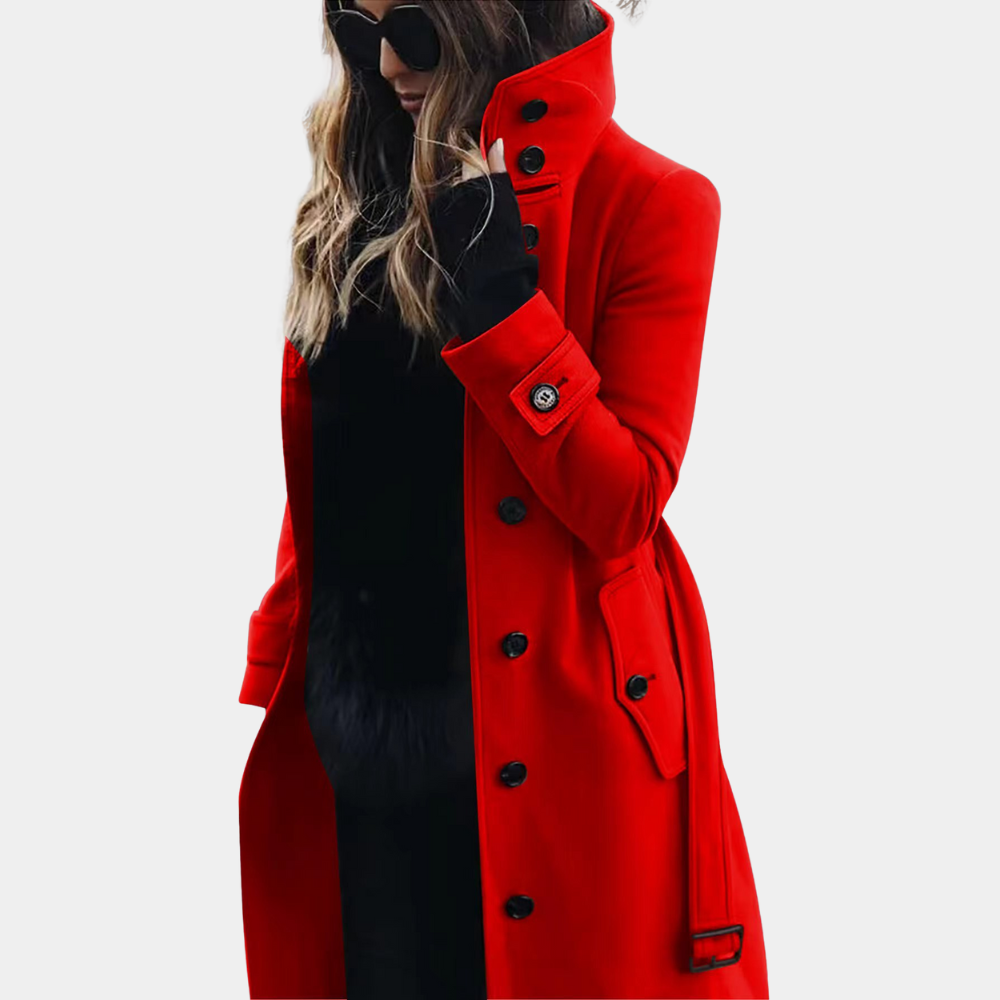 ModeGeist | Damen Eleganter Langer Winter Trenchcoat