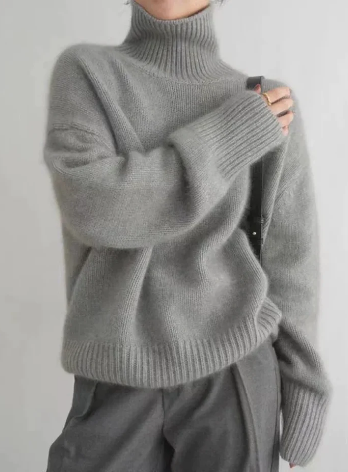 MODEGEIST Damen Rollkragenpullover Weiche Strickware Gemütlich