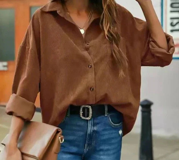 Trendige Wendela Cordbluse