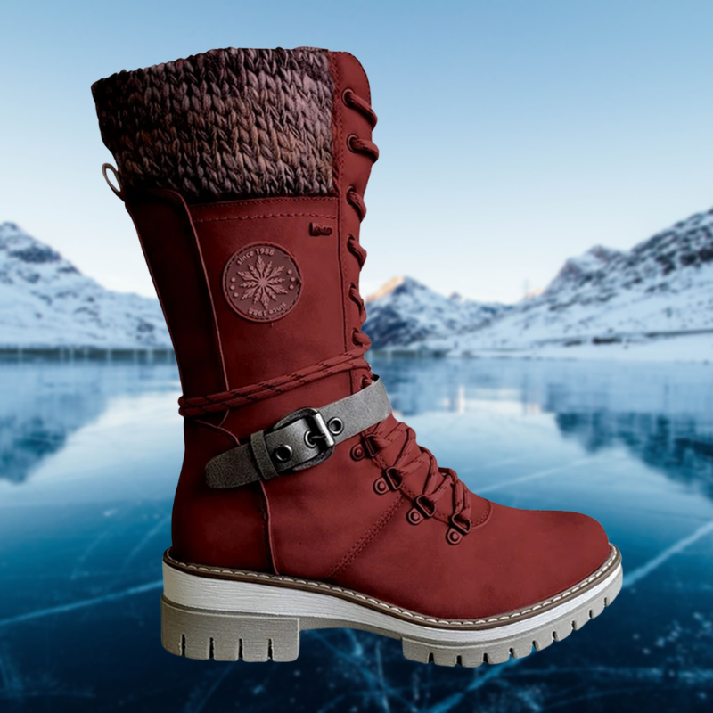 Komfortable und modische Damen-Winterstiefel aus Leder