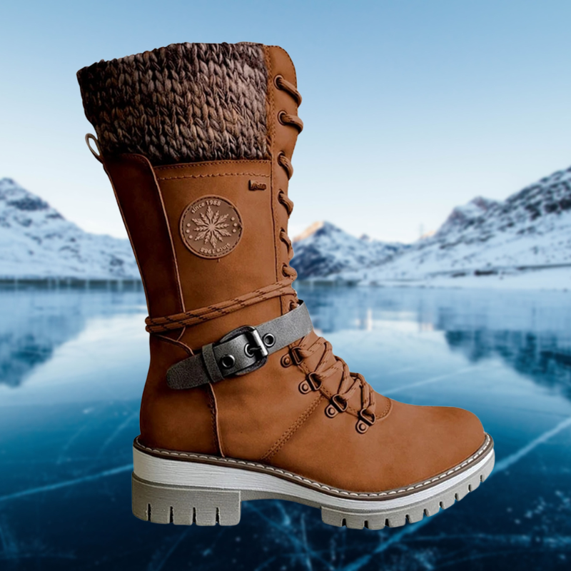 Komfortable und modische Damen-Winterstiefel aus Leder