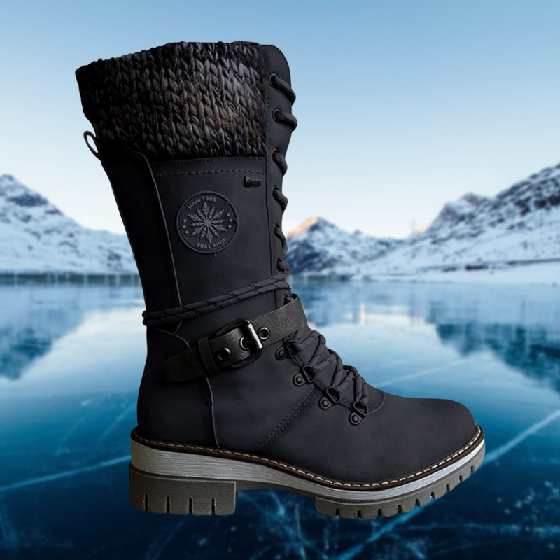 Komfortable und modische Damen-Winterstiefel aus Leder