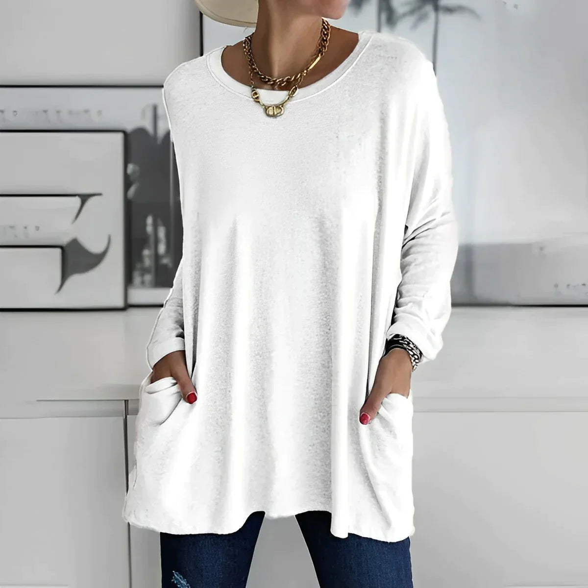 Langarmshirt mit Taschen – Modell Danna