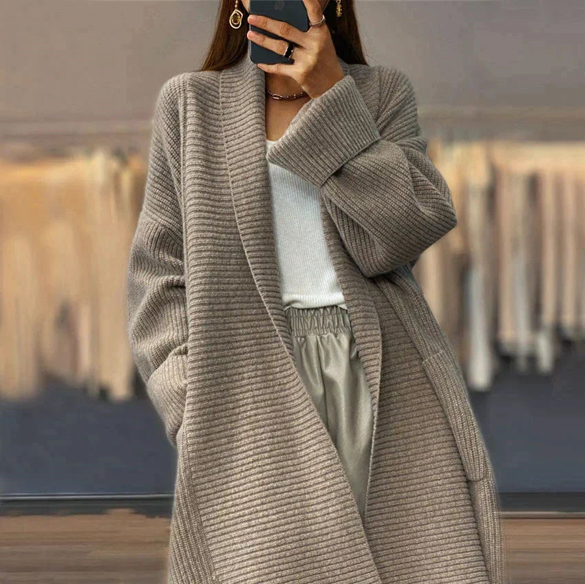 ModeGeist | Unifarbener dicker Cardigan