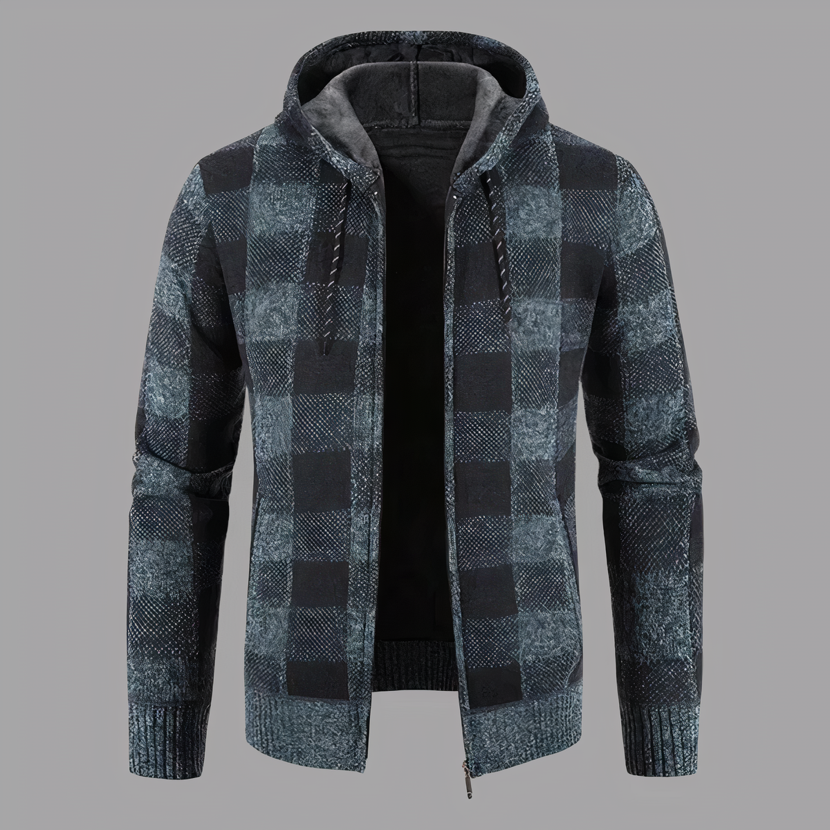 Kapuzenpullover Derwyn im karierten Design