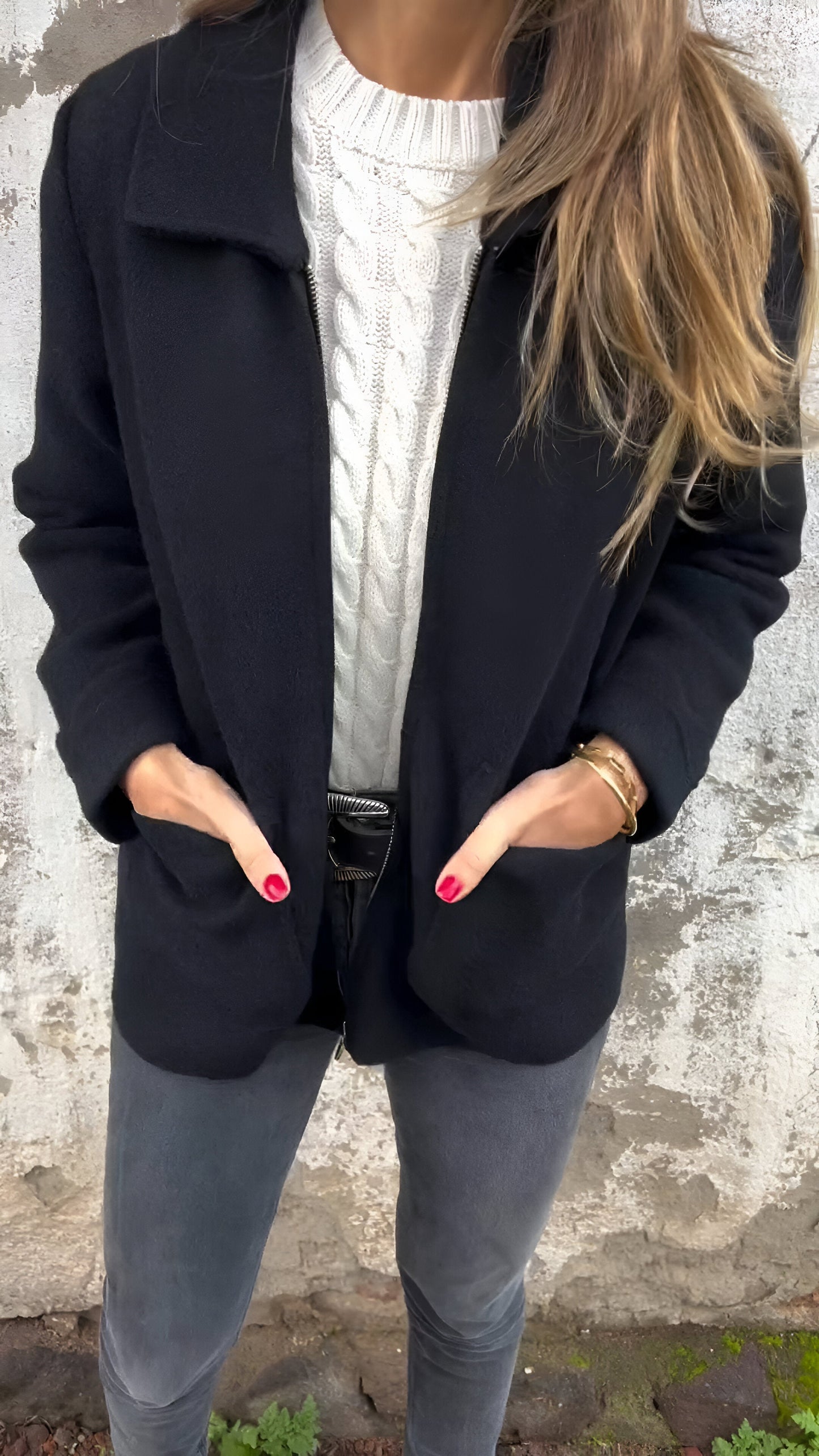 Lederjacke Amélie™ mit Reverskragen und Zipper