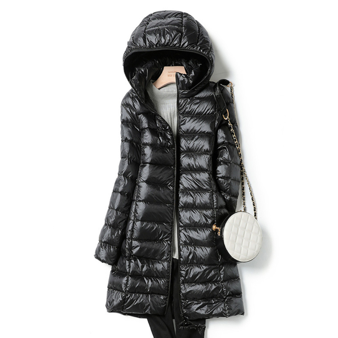 ModeGeist | Leichtgewichtige Gesteppte Jacke mit Kapuze Polyester Bequem und Warm