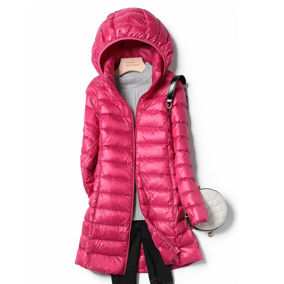 ModeGeist | Leichtgewichtige Gesteppte Jacke mit Kapuze Polyester Bequem und Warm