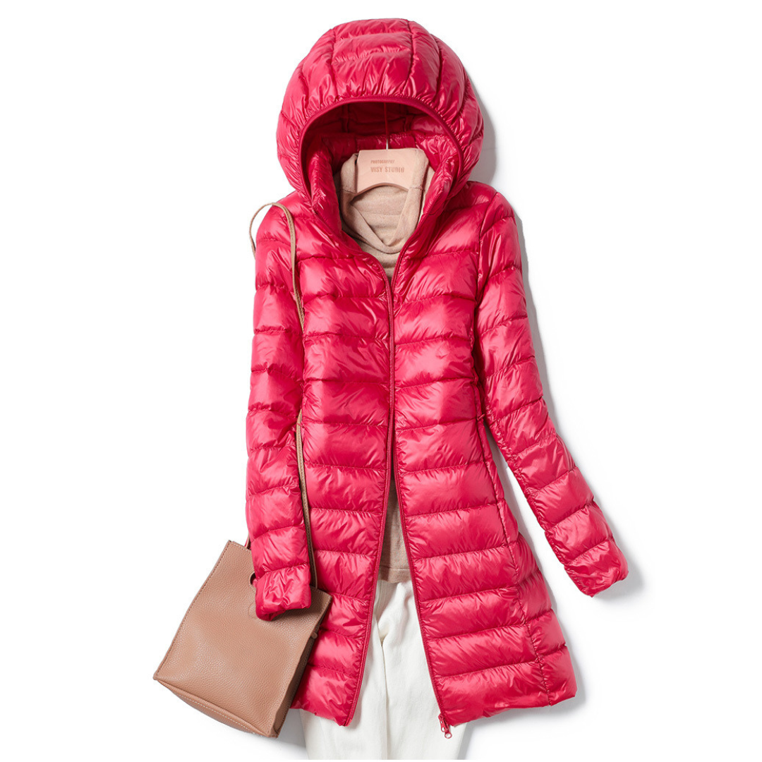 ModeGeist | Leichtgewichtige Gesteppte Jacke mit Kapuze Polyester Bequem und Warm