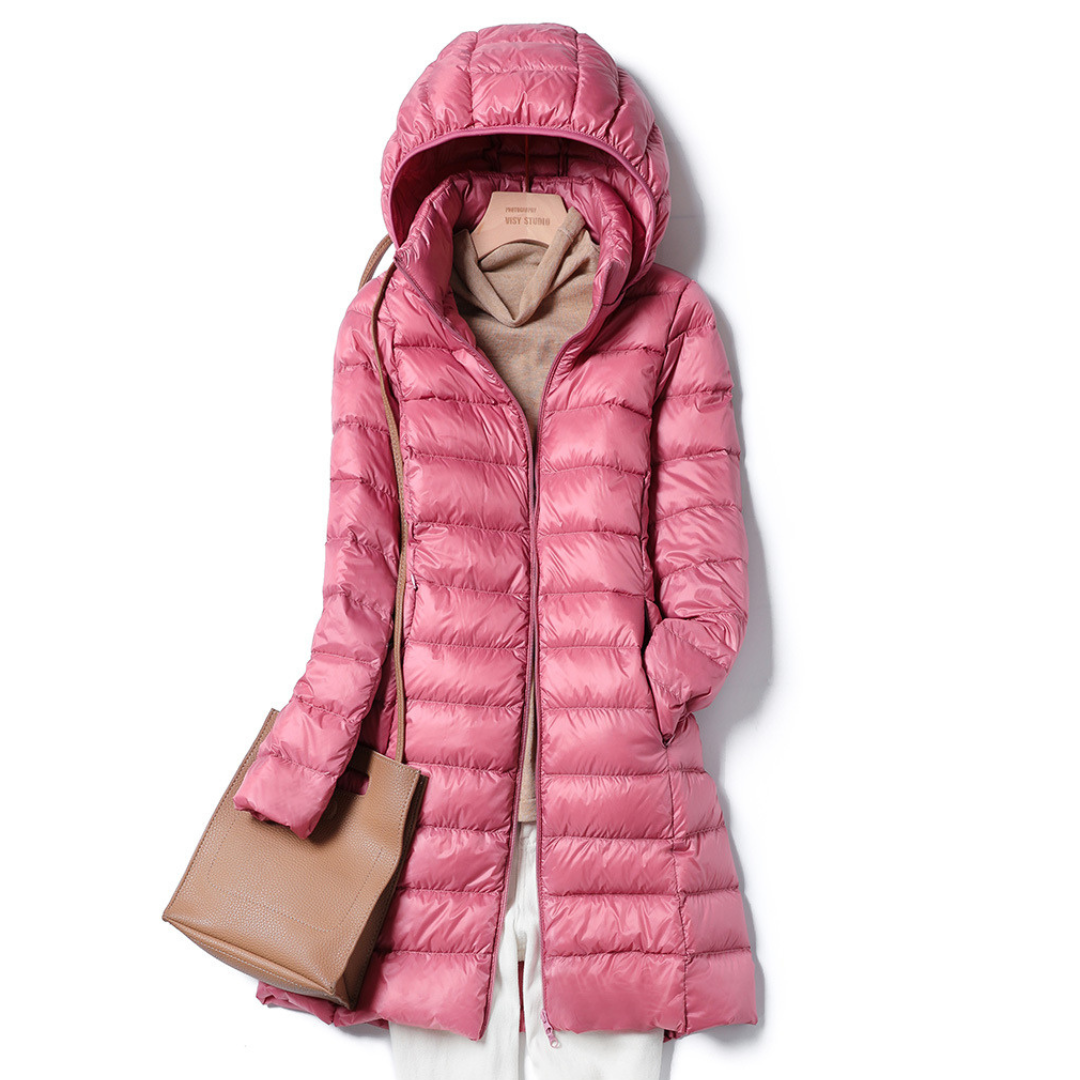 ModeGeist | Leichtgewichtige Gesteppte Jacke mit Kapuze Polyester Bequem und Warm