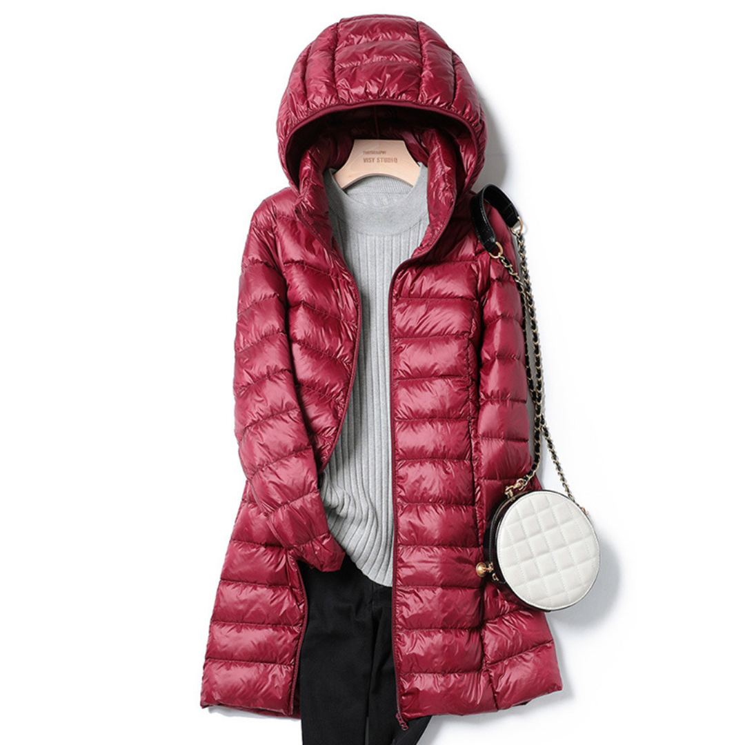 ModeGeist | Leichtgewichtige Gesteppte Jacke mit Kapuze Polyester Bequem und Warm