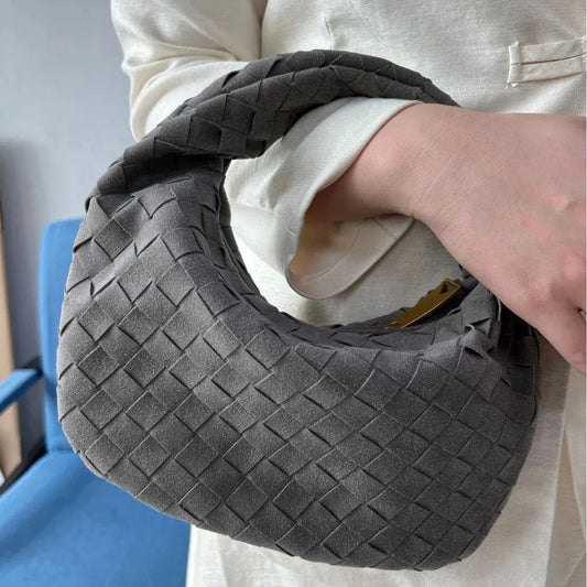 ModeGeist | Schicke Graue Gewebte Handtasche - ModeGeist