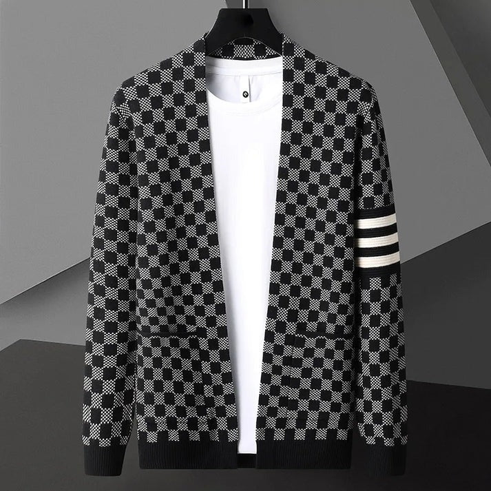 ModeGeist | Gemusteter Cardigan Strick Elegant, Stilvoll
