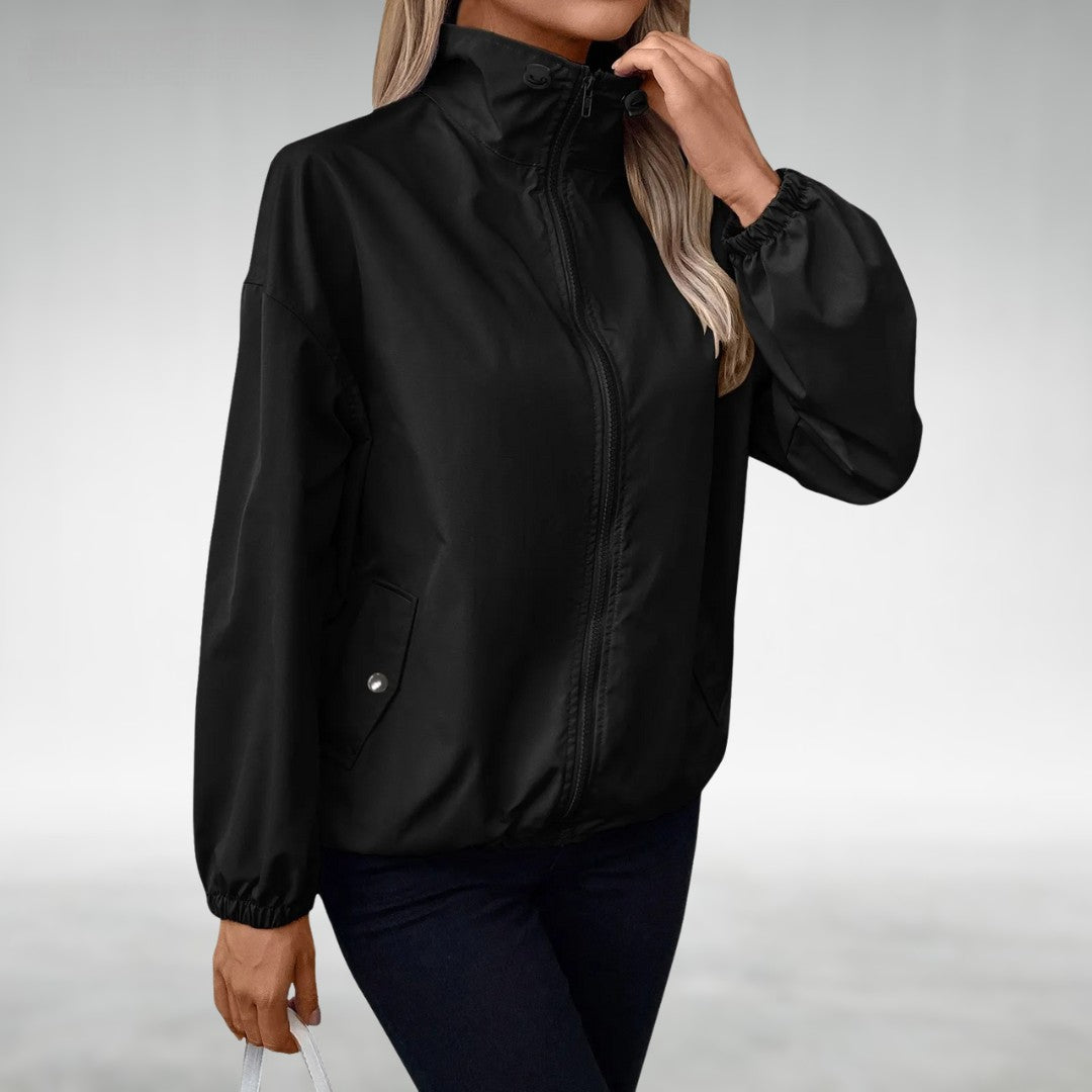 ModeGeist | Herbstjacke mit Reißverschluss und Hohem Kragen, Leicht