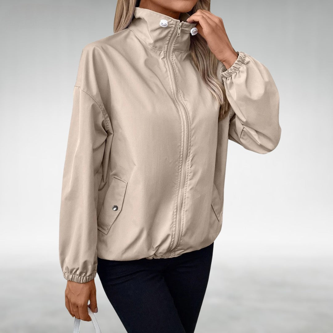 ModeGeist | Herbstjacke mit Reißverschluss und Hohem Kragen, Leicht