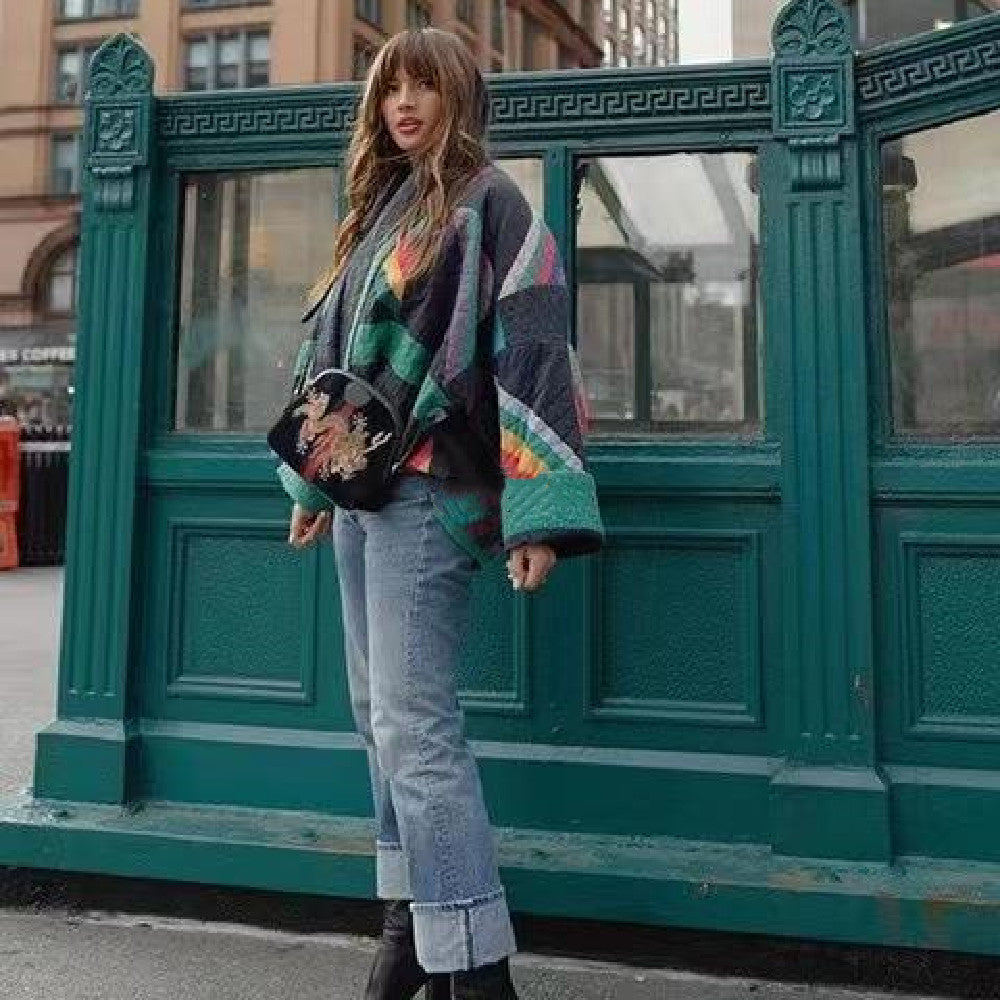 ModeGeist | Herbstjacke mit Reißverschluss und Steppung, Übergrößed