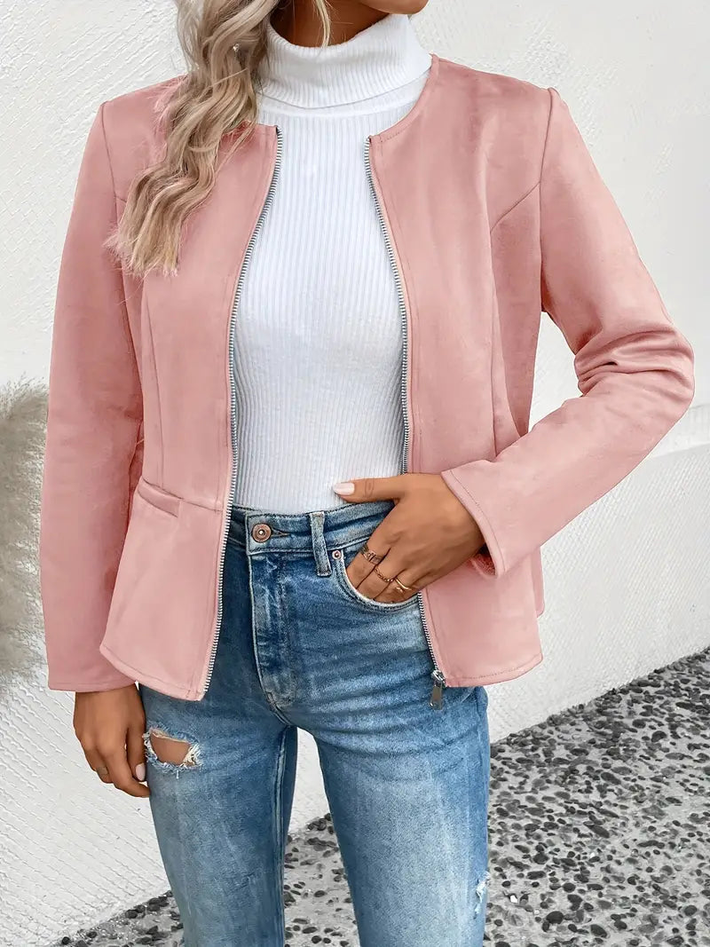 ModeGeist | Herbstjacke mit Reißverschluss, Schlanker Schnitt