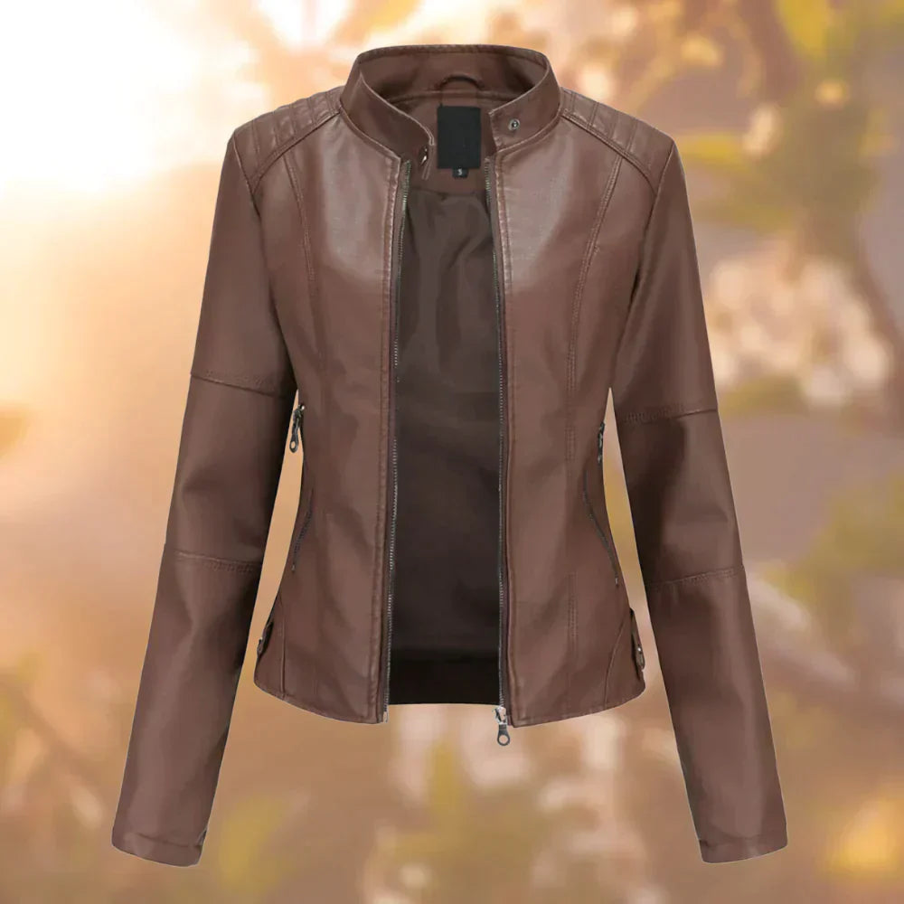 ModeGeist | Kurze Herbstjacke mit Reißverschluss und Stehkragen