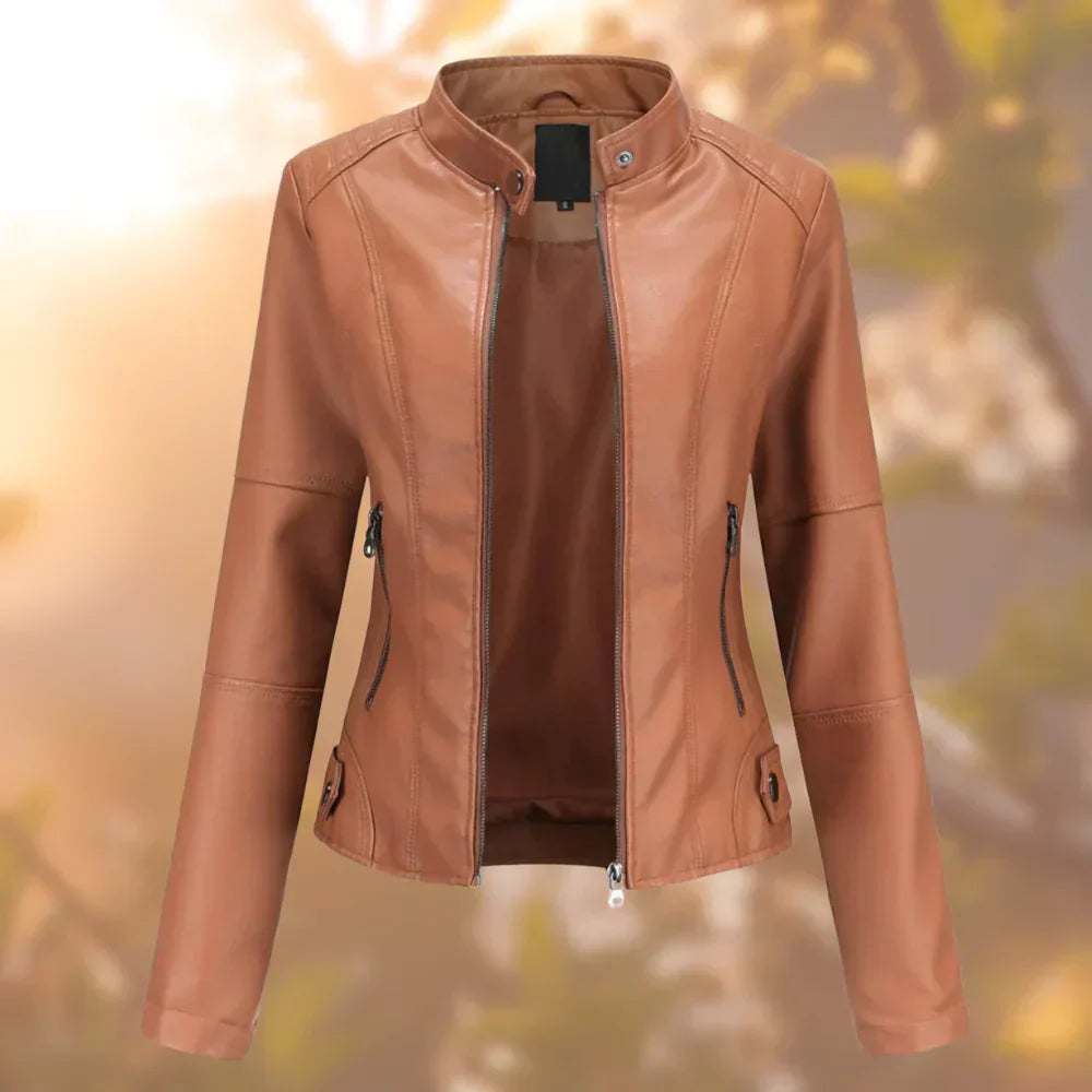 ModeGeist | Kurze Herbstjacke mit Reißverschluss und Stehkragen