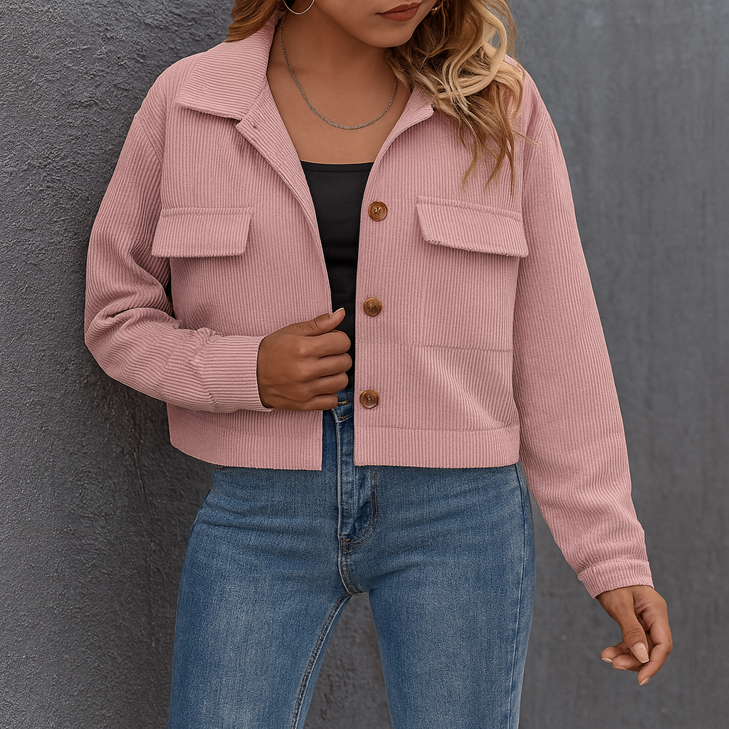 ModeGeist | Übergangsjacke aus Samtoptik, Elegant