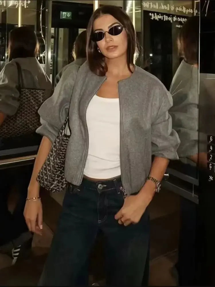 ModeGeist | Übergangsjacke Reißverschluss Ribkanten, Modern
