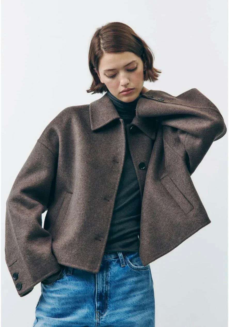 ModeGeist | Übergangsjacke Wolloptik, Klassisch