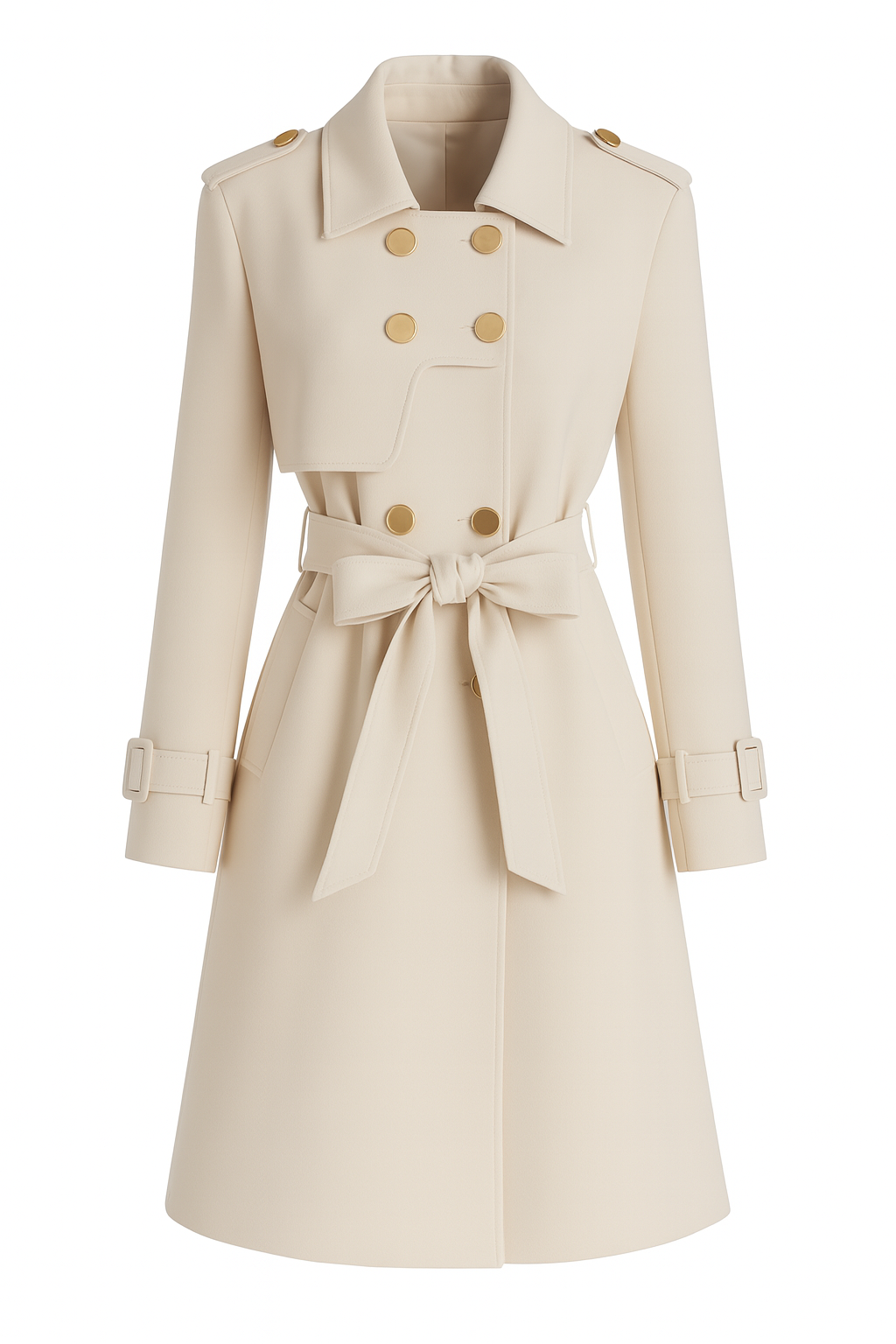 ModeGeist | Trenchcoat mit Gürtel und Doppelknopfverschluss