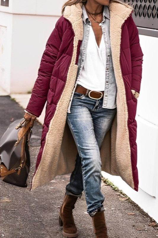 ModeGeist | gesteppte Winterjacke Damen - wendbare warme Jacke mit Kapuze