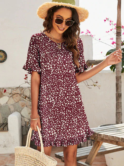 Kurzes Freizeitkleid mit Druck - Euna