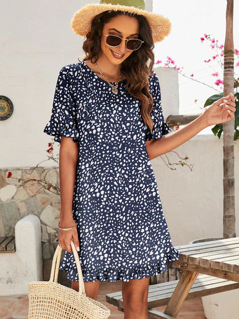 Kurzes Freizeitkleid mit Druck - Euna