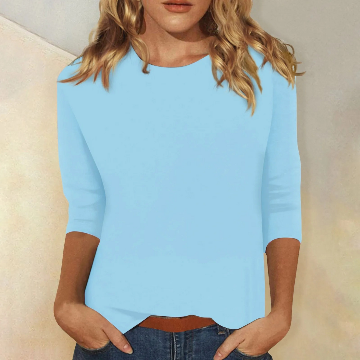 Elegantes Damen-Langarmshirt mit Rundhalsausschnitt