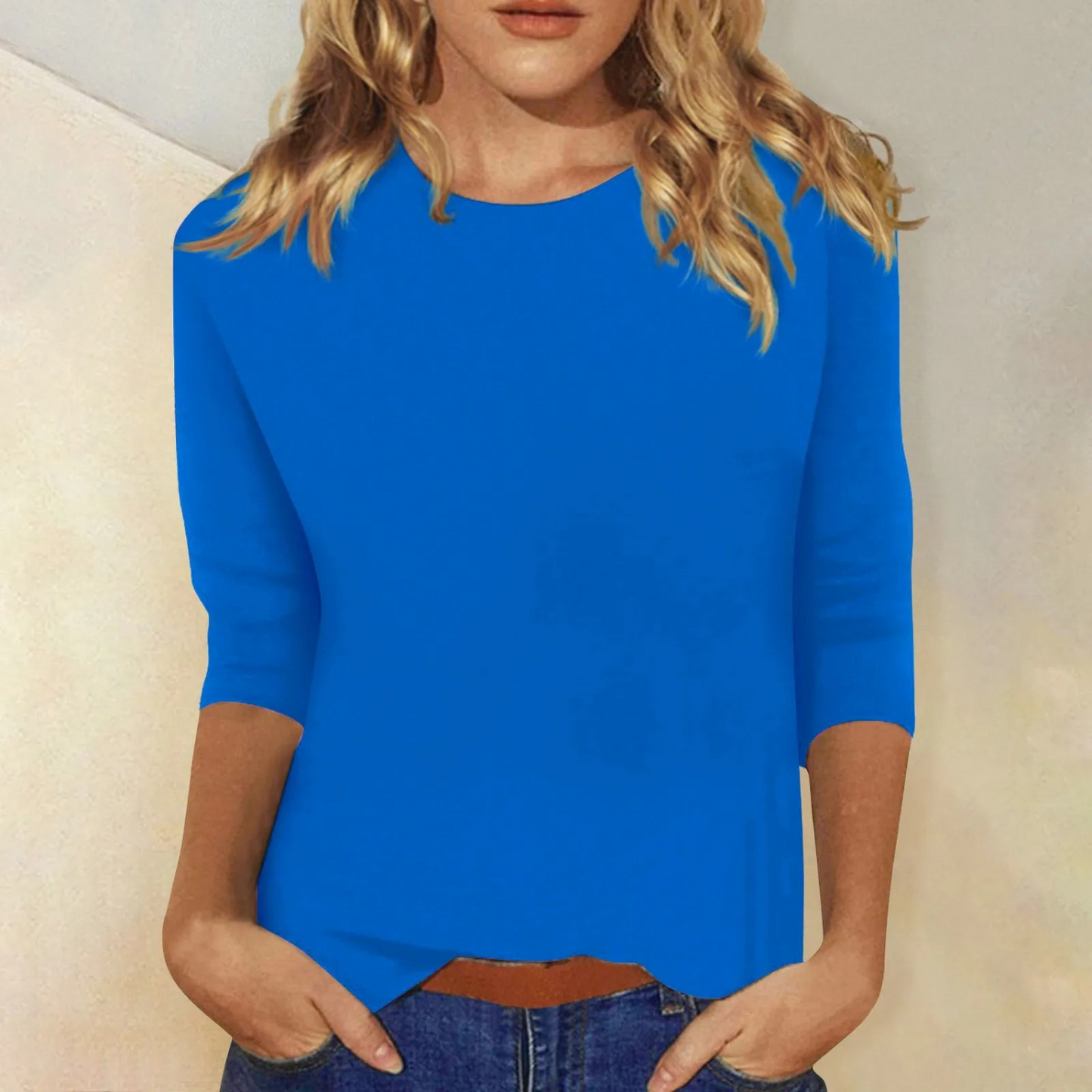 Elegantes Damen-Langarmshirt mit Rundhalsausschnitt
