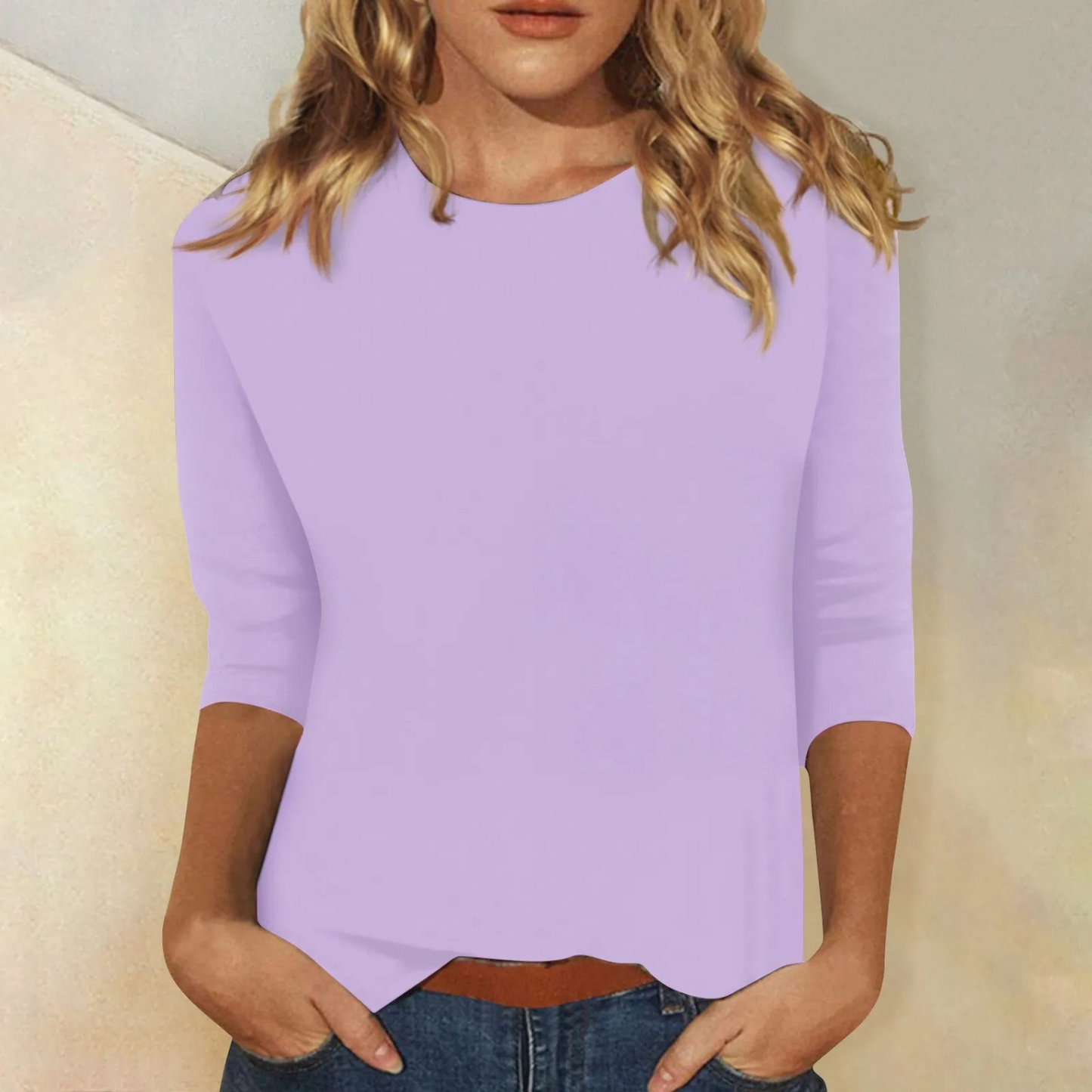 Elegantes Damen-Langarmshirt mit Rundhalsausschnitt