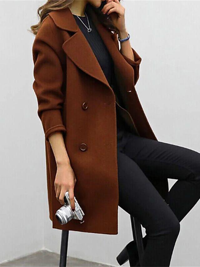 ModeGeist | Klassischer Schwarzer Trenchcoat für Frauen Stilvolle Wintereleganz