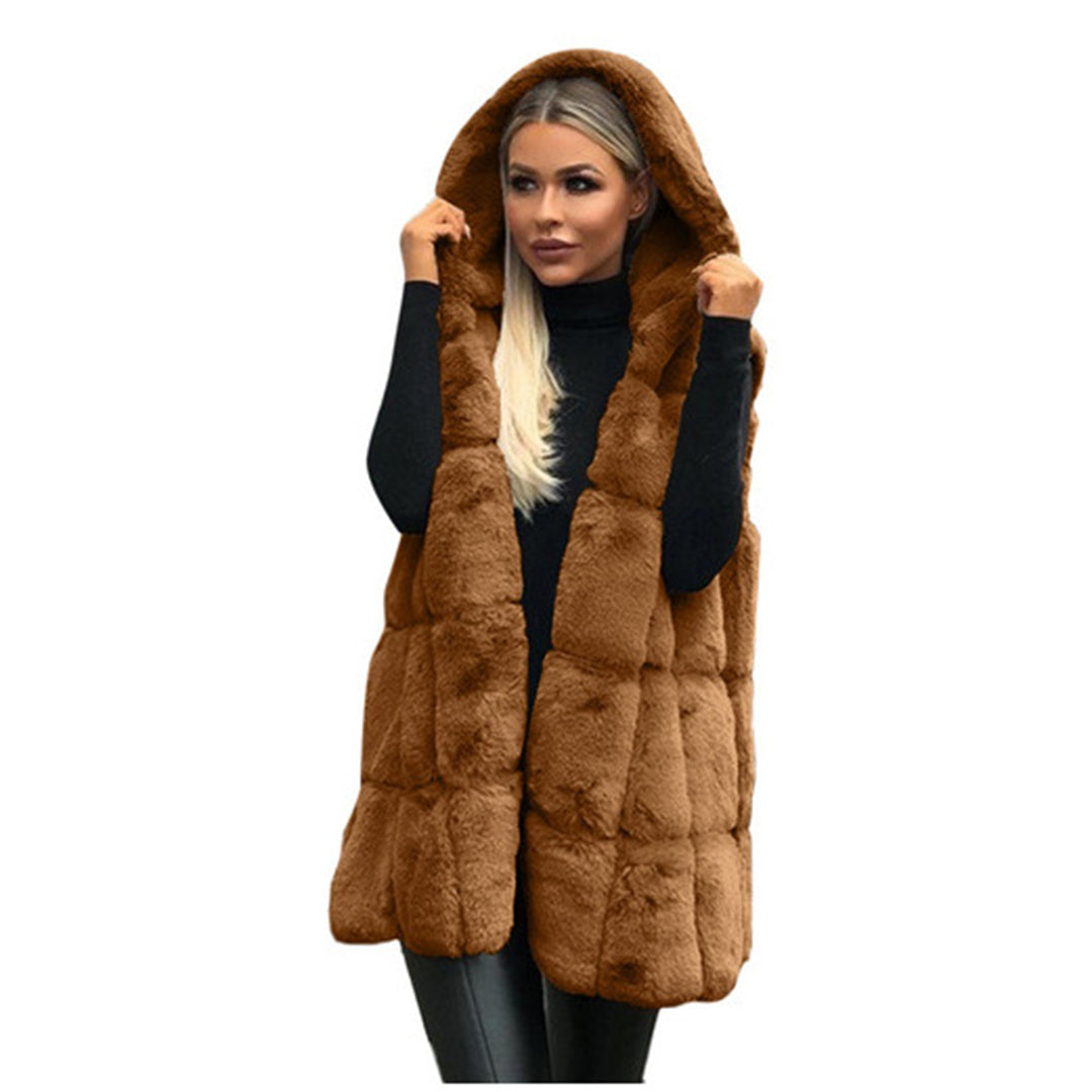 ModeGeist | Fellweste mit Kapuze Polyester/faux Fur Elegant und Warm