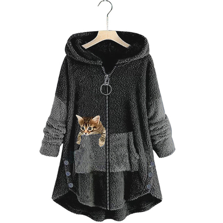 Kuschelige Kapuzenjacke aus Plüsch