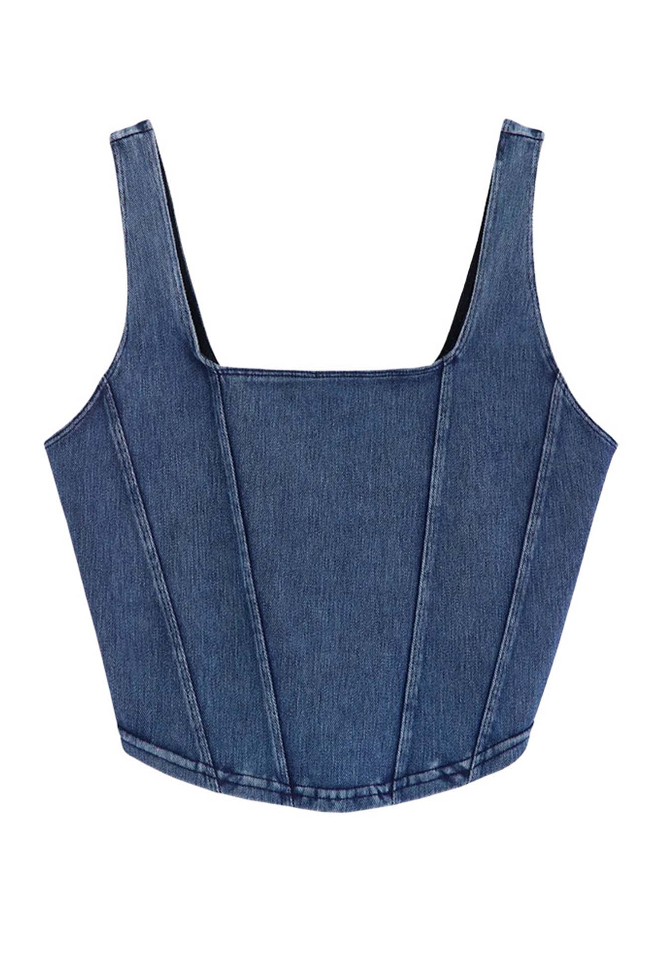 Detailliertes Naht Tanktop mit quadratischem Ausschnitt von Fudus