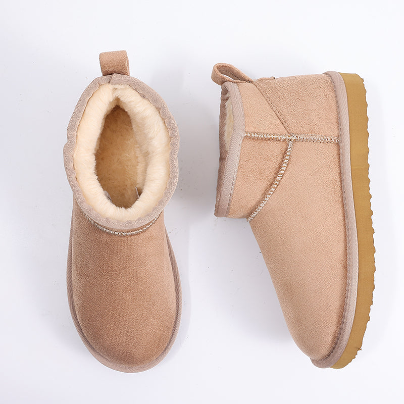 MODEGEIST Damen Winterstiefel Flauschig Gefüttert Slip-On Warm