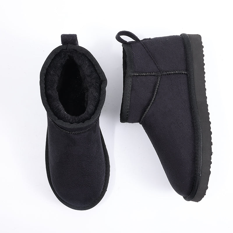 MODEGEIST Damen Winterstiefel Flauschig Gefüttert Slip-On Warm