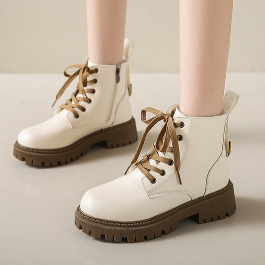 MODEGEIST Damen Combat Boots Gefüttert Winterstiefel