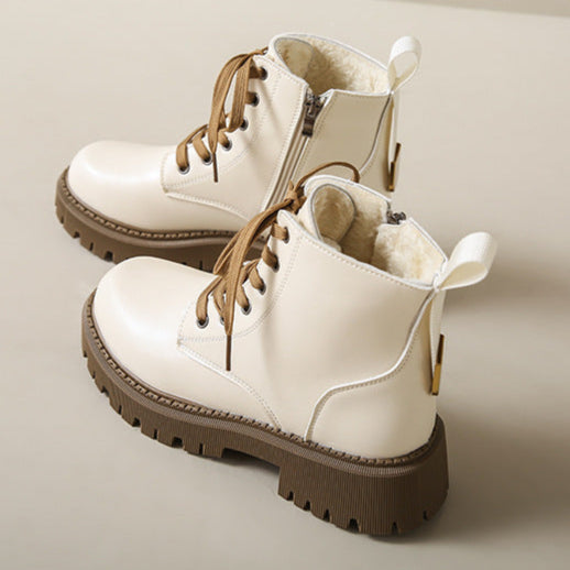 MODEGEIST Damen Combat Boots Gefüttert Robustes Design Winterstiefel