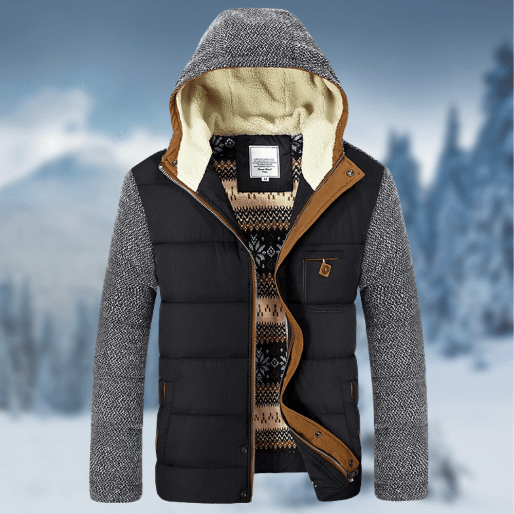 Mäntel für Herren: Mehrlagige Winterjacke mit Kapuze