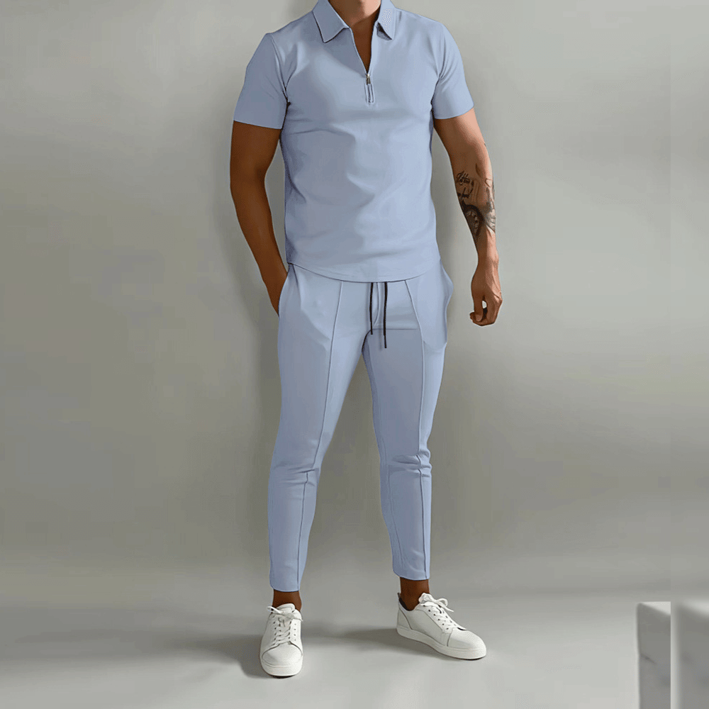 Edles Herren-Outfit: Polohemd und elegante Hose