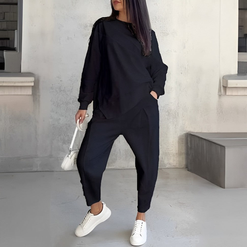 ModeGeist | Trendiges Damen Satz mit Sweatshirt Optik