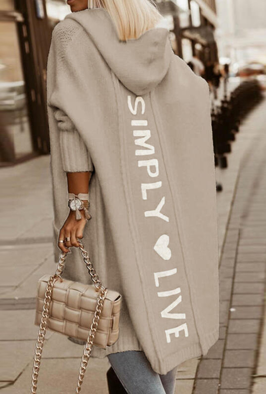 Eyara Kapuzenjacke mit "Simply Live" Aufdruck