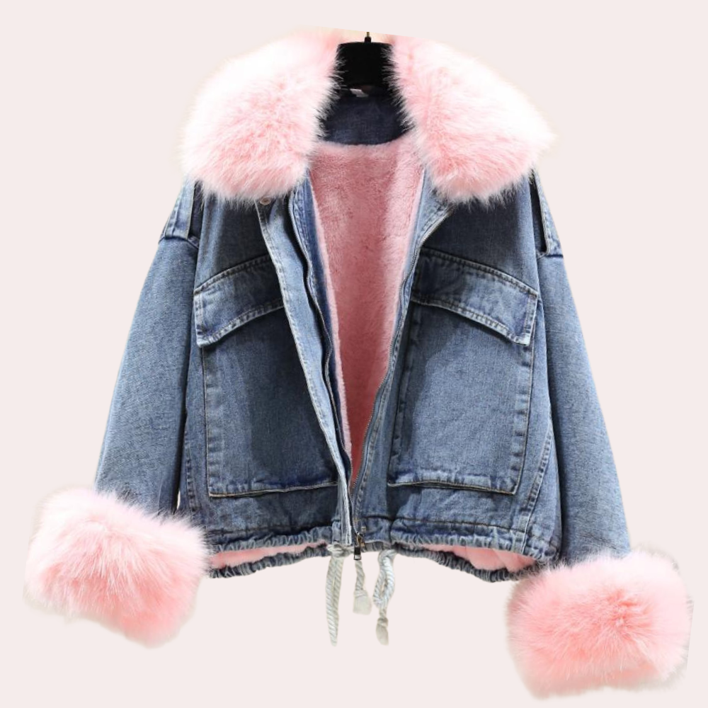 ModeGeist | Moderne Daunenjacke aus Denim für Frauen für die Wintersaison
